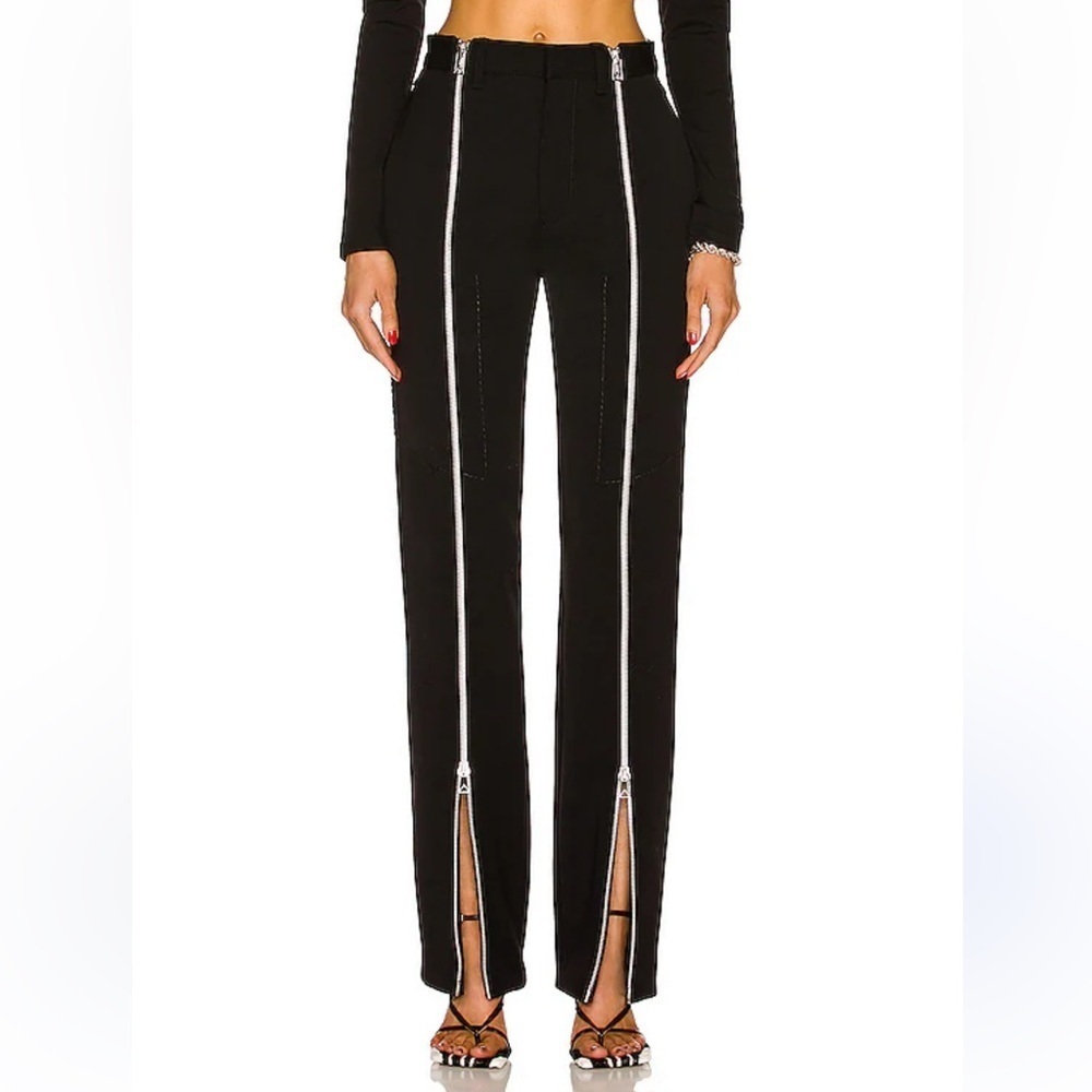 Rosetta Getty Zip-Detailed Straight Leg Trousers Moda Operandi Size 8 Black